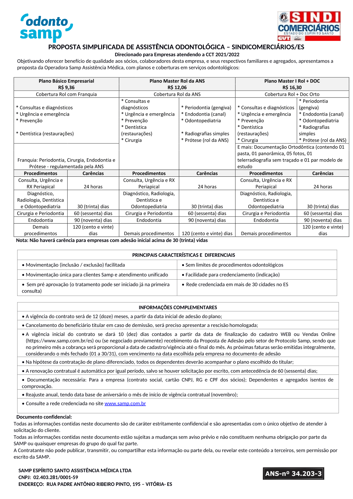 Tabela Odonto Samp – SINDICOMERCIÁRIOS