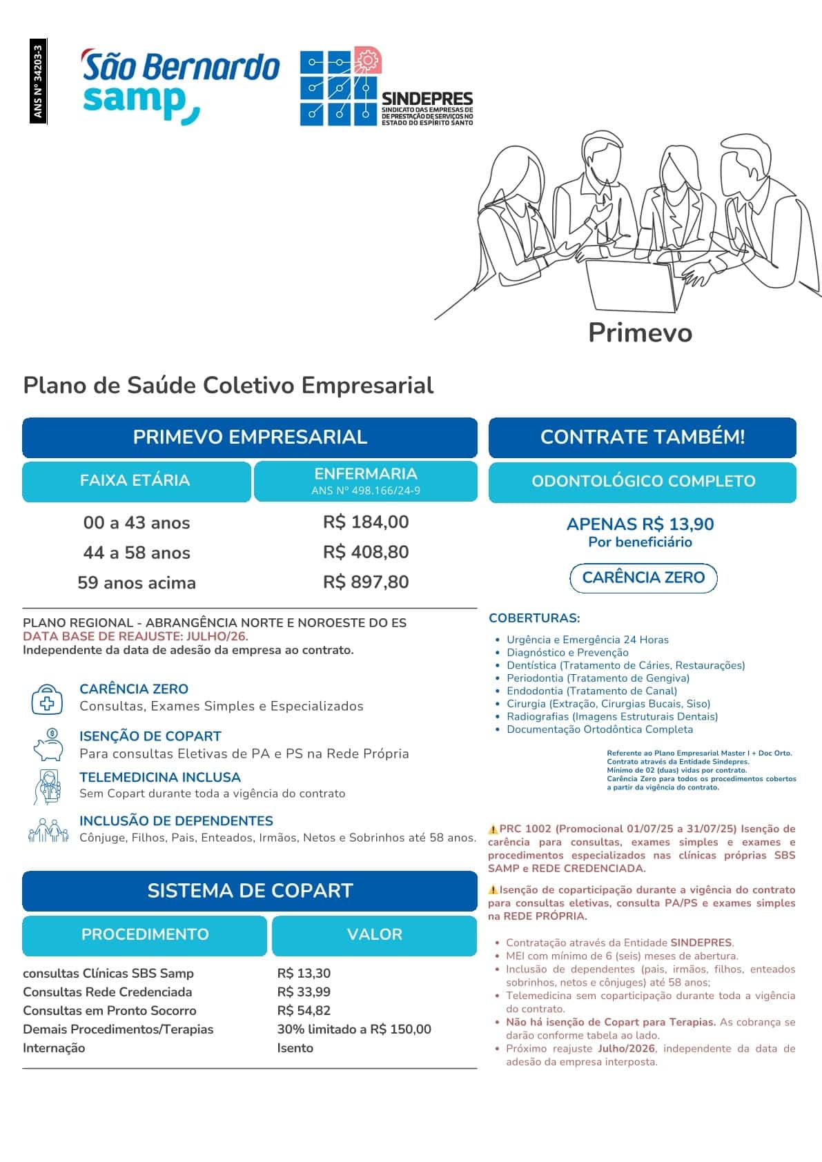 Tabela São Bernardo Samp PRIMEVO – Empresarial SINDEPRES